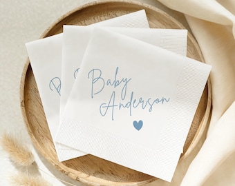 Personalized baby shower name napkins custom baby shower theme