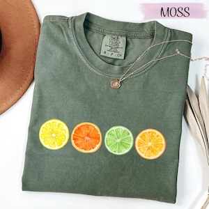Cute Fruit Shirt Comfort Colors®, Nature Food Shirt, Fruit Lovers Shirt, Lemon Citrus Tshirt, Summer Time Tee Tropical Summer Vacation Shirt