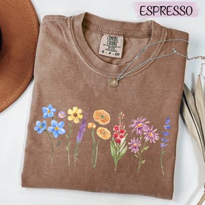 Boho Wildflowers Cottagecore Shirt, Gift For Her, Comfort Colors®, Whimsigoth, Plant Shirts, Floral Shirt, Gift For Women, Flower T-Shirt