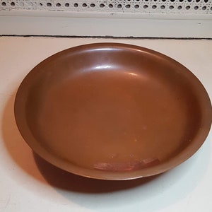 Cuenco de cobre vintage - Cuenco poco profundo con soporte