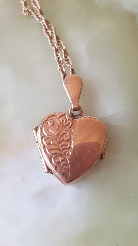 Vintage Gold Locket - 9 Carat Heart Shaped Locket 