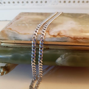 Vintage Silver Curb Chain - 925 Silver Chain, 20 inches