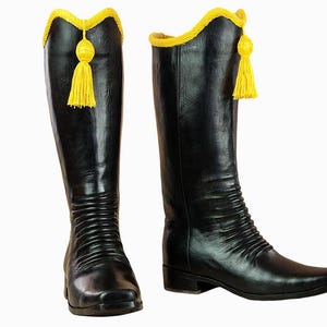 Men&#39;s Black Leather Long Boots, Fashion Boots, Army Boots, Riders Boots, long boot, long, men&#39;s long boot, cowboy long boot