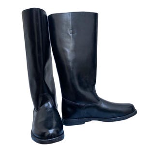Leather Long Boots With Hobnails, Marching Boots Army, Horseback Riding Boots, black long boot, long boot, men long boot, women long boot