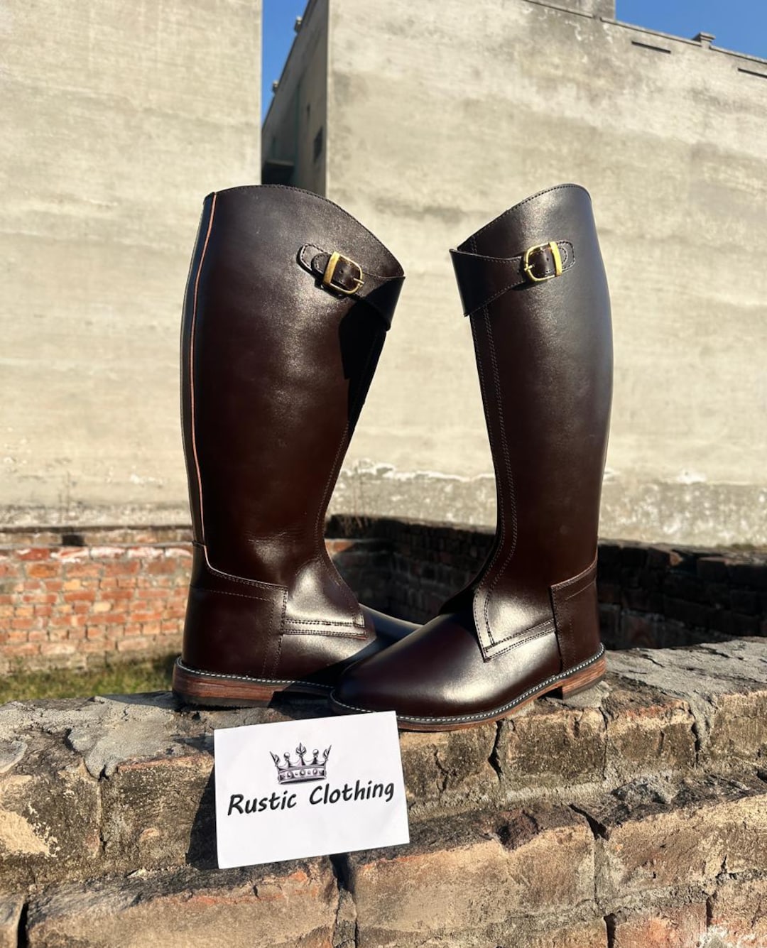 Botas de montar de cuero hechas a mano: estilo polo ecuestre