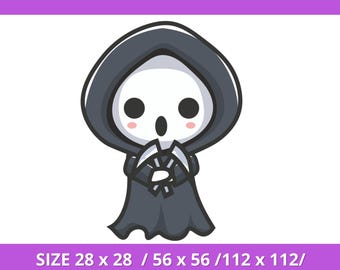 Animerad Twitch-emote, läskig spökunge, INGET ansikte med kniv, kawaii spökansikte, HYPE, animerad Halloween-emote för döda mördare, halloween-emote