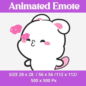 Animated Twitch, Kick Emote, Cute bunny Emote, bunny Emote, Cat Emote, Love, For Streamers - Instant Download