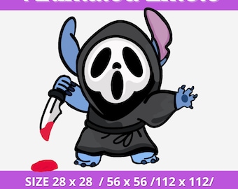 Animerad Twitch-emote, läskigt spökansikte med kniv, kawaii spökansikte, HYPE, död mördare, Halloween, animerad Halloween-emote, halloween-emote