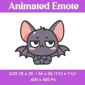 Cute Animated Vampire Bat Emote – IDC Reaction Emote for Twitch, Discord, Kick Spooky Kawaii Stream GIF I Don’t Care scary emote cute