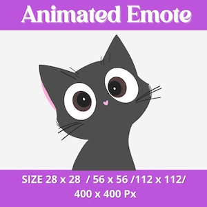 Animated Adorable black Tabby Cat Walking Away Emote - Funny Cartoon Emote - Ready to Use - Chibi Emote for Streamer