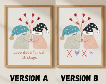 Personalized Valentine's Day Couple Art | Custom Names (PNG SVG PDF Digital Download)