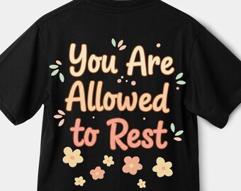 You Are Allowed to Rest Print – Calming Affirmation, Mental Health Art (PNG SVG Download)