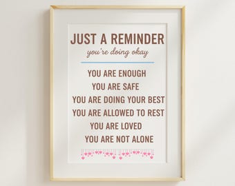Mental Health Affirmation Print | Self Care Quote, Calm Typography (PNG SVG Digital Download)