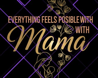 Motherhood Quote Art – Mama & Baby Line Illustration (PNG SVG)