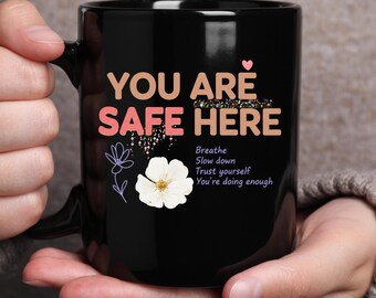 You Are Safe Here Affirmation Print – Mental Health Wall Art (PNG SVG Digital Download)