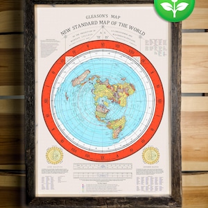 Wandcompositie "Gleason's Map" in een "historische" ledlijst