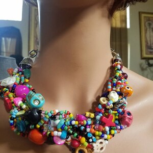 Day Of The Dead necklace.   OOAK Day of the Dead Custom made so beads will differ