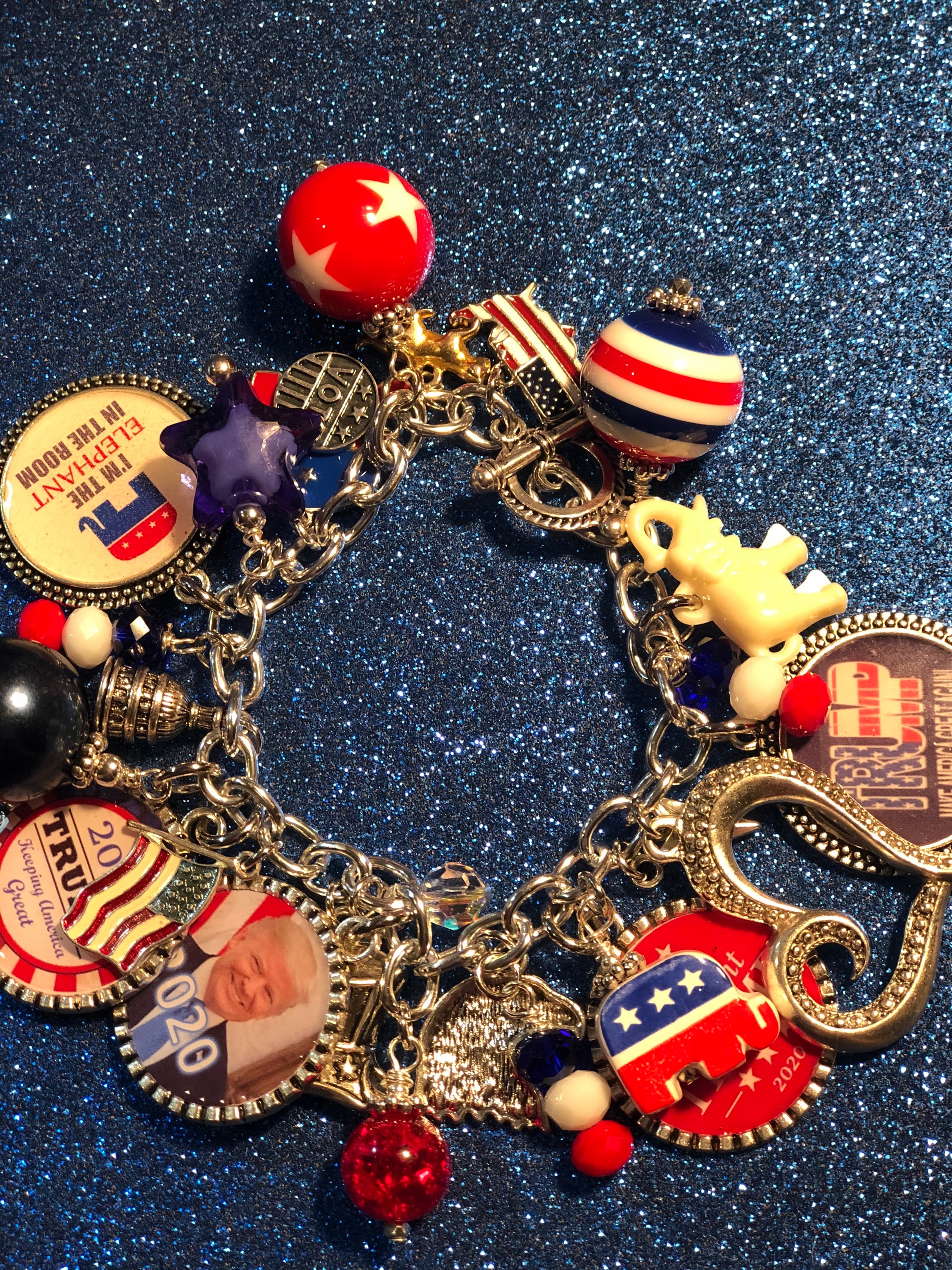 Trump 2024 Star Charms 'The Best Is Yet to Come' Anitque Wheat Chain Bracelet | Trump Store | Trump Merchandise | Patriot Depot