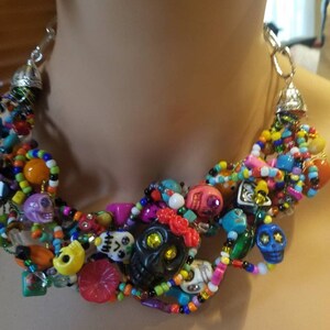 Dia De los Muertos  Necklace OOAK Day of the Dead