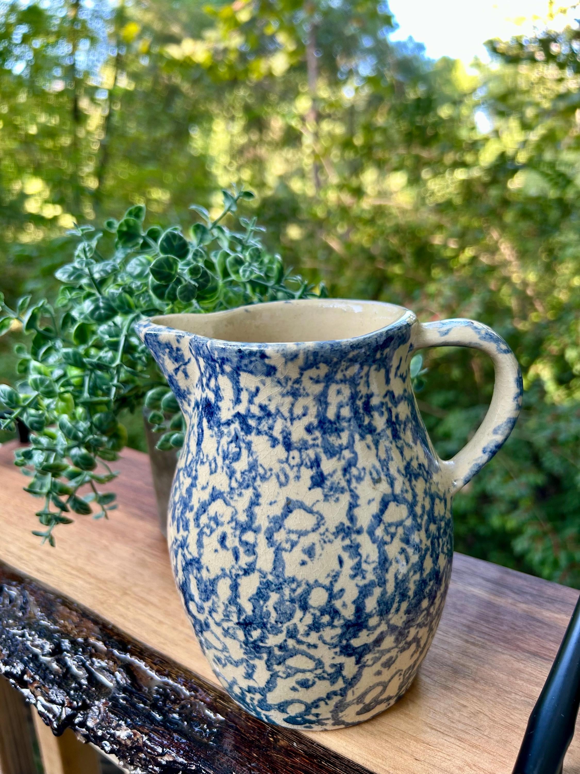 Vintage Blue Flower Stoneware - Etsy