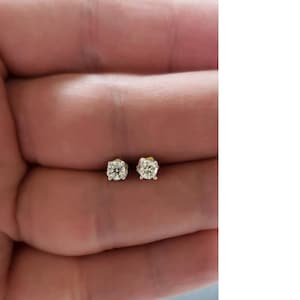 14Kt Gold 0.20 Ct Diamond Earrings, Genuine Natural Diamond Earrings, Gold Diamond Earrings, Diamond Studs, Perfect Gift