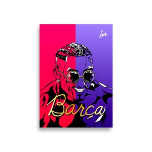 Raphinha Barcelona Hand drawn Portrait Digital Print Poster GAS 2024 Oct Series