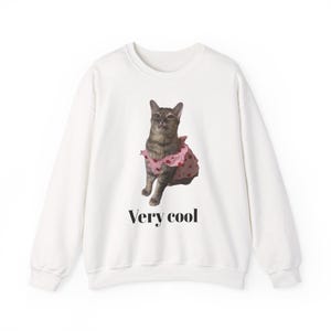クールな猫のユニセックススウェットシャツ、猫好きへのギフト、ペットの飼い主のためのかわいいスウェットシャツ、面白い動物のクルーネック、カジュアルな普段着