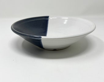 Ceramic Serving Bowl, Pottery Bowl, Handmade Bowl, Blue and White Pottery,Ready to ship