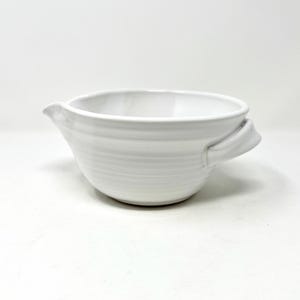 Pottery Batter Bowl-Stoneware Mixing Bowl-Small Mixing Bowl-Ceramic Batter Bowl-White Bowl-Ready to Ship