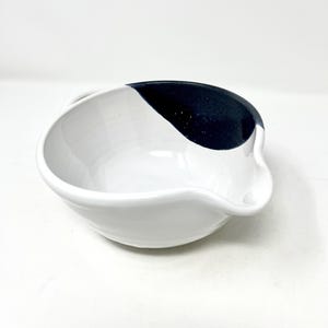 Pottery Batter Bowl-Stoneware Mixing Bowl-Small Mixing Bowl-Ceramic Batter Bowl-White Bowl-Ready to Ship