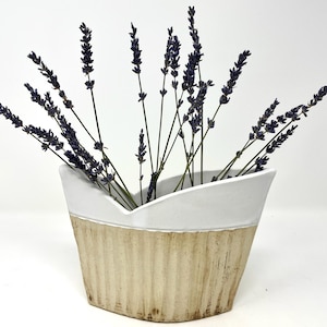 White Ceramic Vase, Pottery Vase, Handmade Flower Vase, Stoneware Vase, White Vase, Ready to Ship