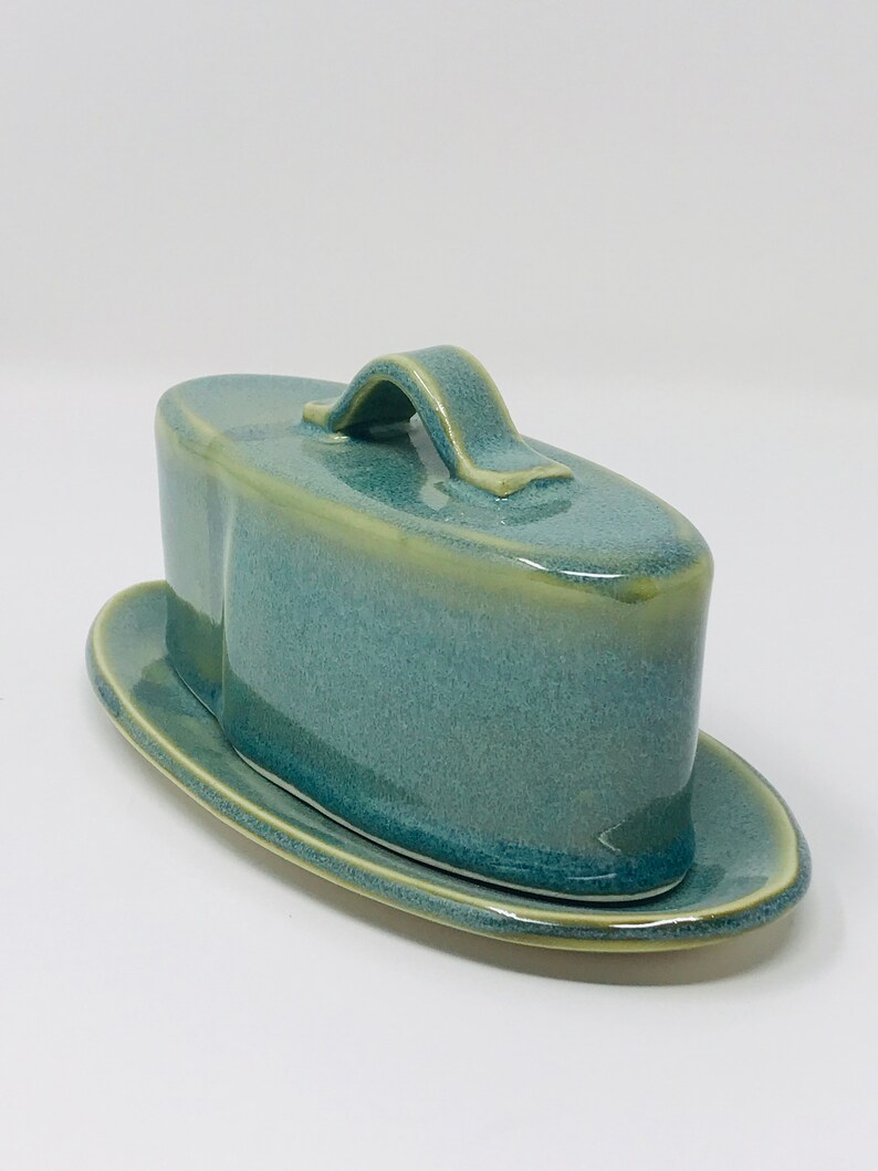Covered Ceramic Butter Dish, Mini Butter Dish, Half Stick Butter Dish