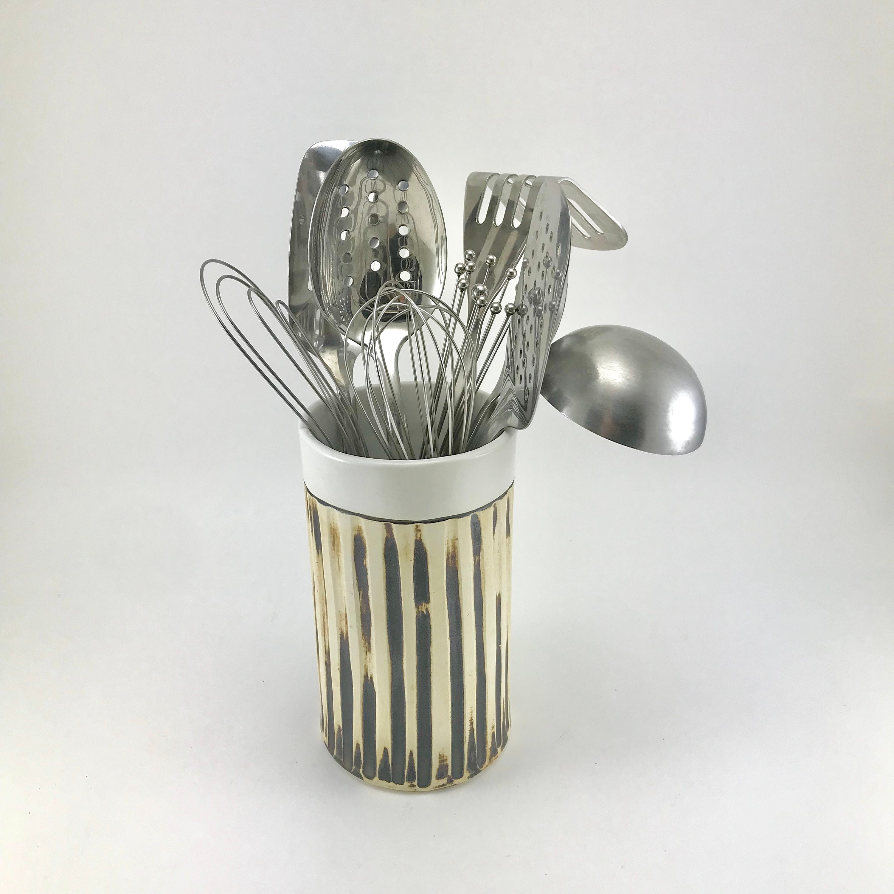 Spoon HolderUtensil HolderCylinder VaseStoneware Kitchen Etsy