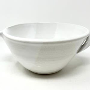 Handmade Stoneware Mixing Bowl: White Ceramic Kitchen Bowl