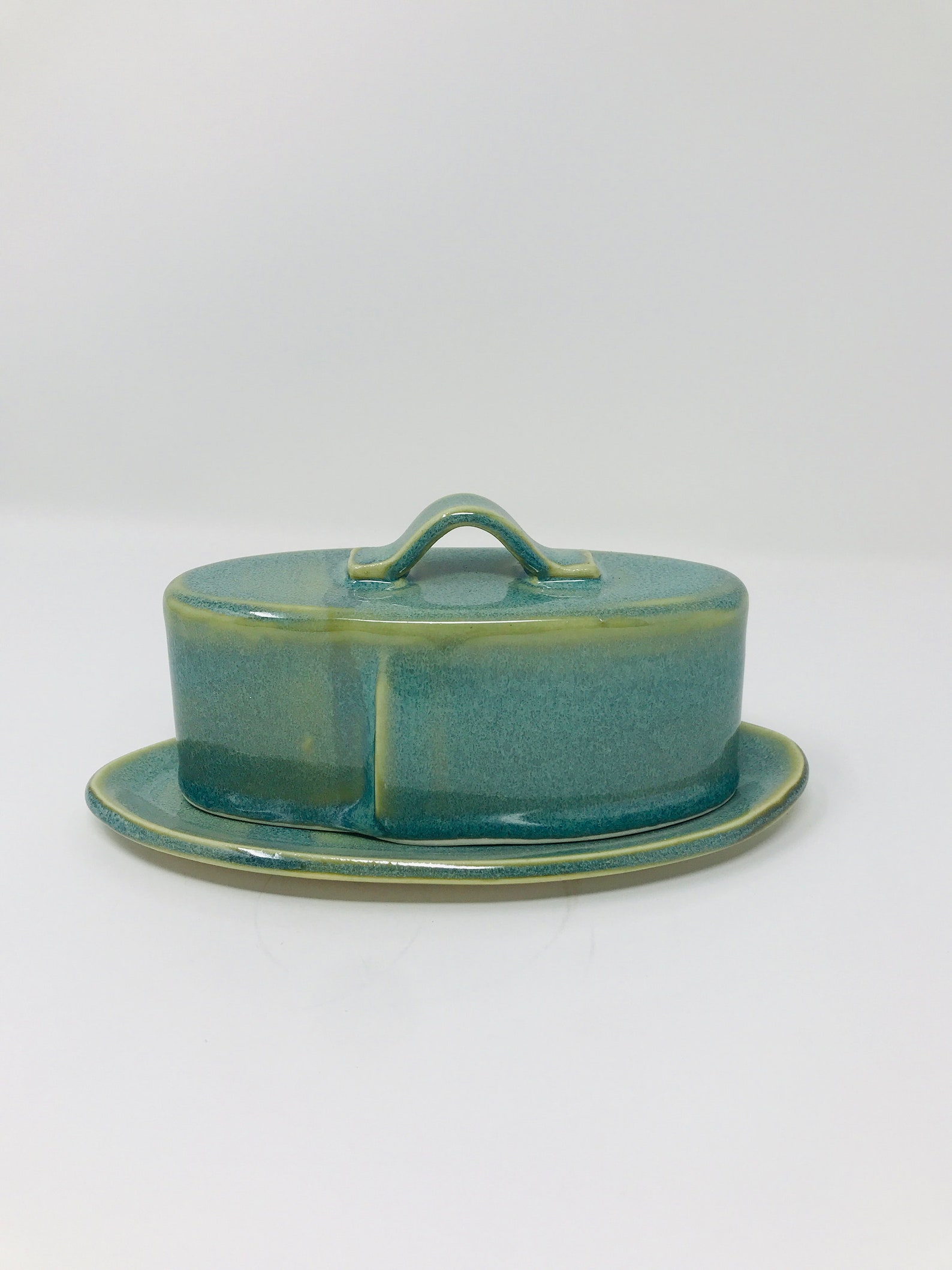 Covered Ceramic Butter Dish Mini Butter Dish Half Stick Etsy