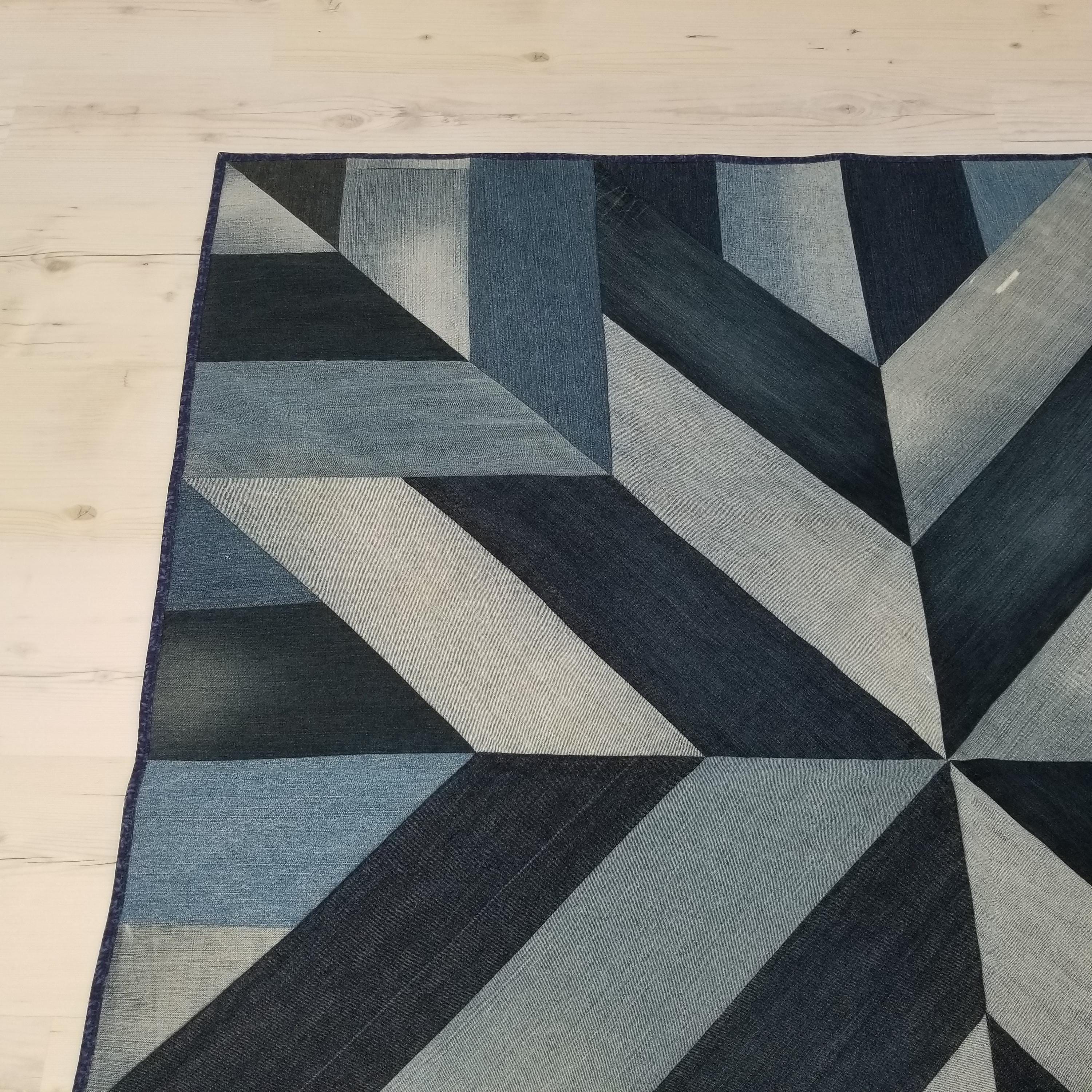 Upcycled Denim Double Sided Insulated Picnic Blanket Quilt 59,5in×59 ...