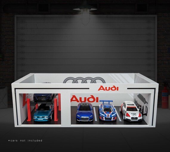 1:64 Scale Audi Garage Diorama – 3D Printed Diecast Display