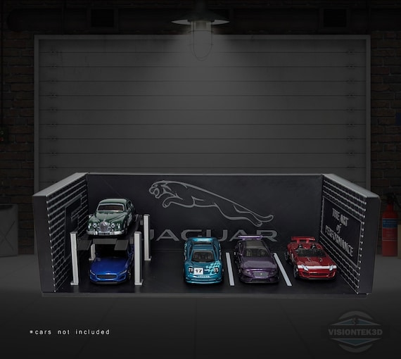 Jaguar Garage Diorama – 3D Printed 1:64 Scale Diecast Display
