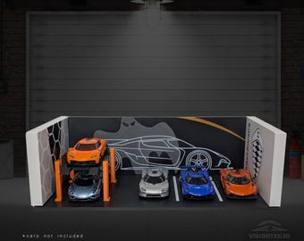 Koenigsegg Garage Diorama – 3D Printed 1:64 Scale Display for Diecast Hypercars