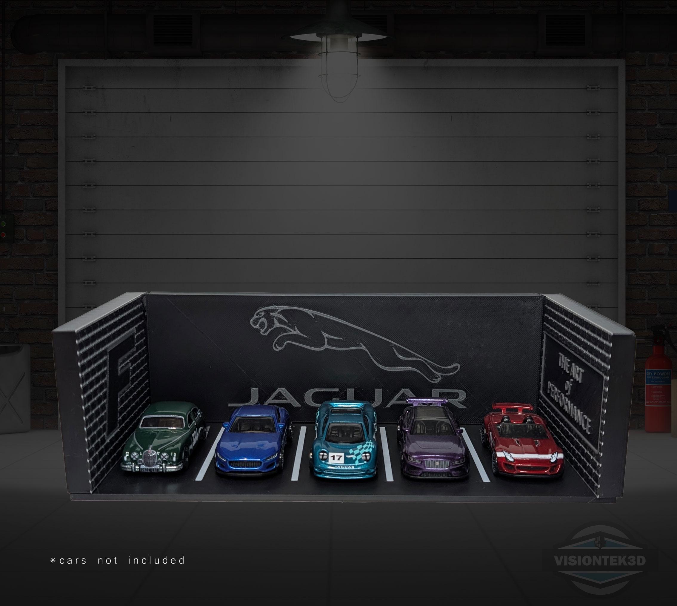 Jaguar Garage Diorama – 3D Printed 1:64 Scale Diecast Display