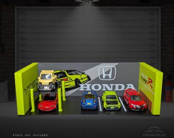 1:64 Scale Honda Civic Garage Diorama – 3D Printed JDM Tuner Display Model