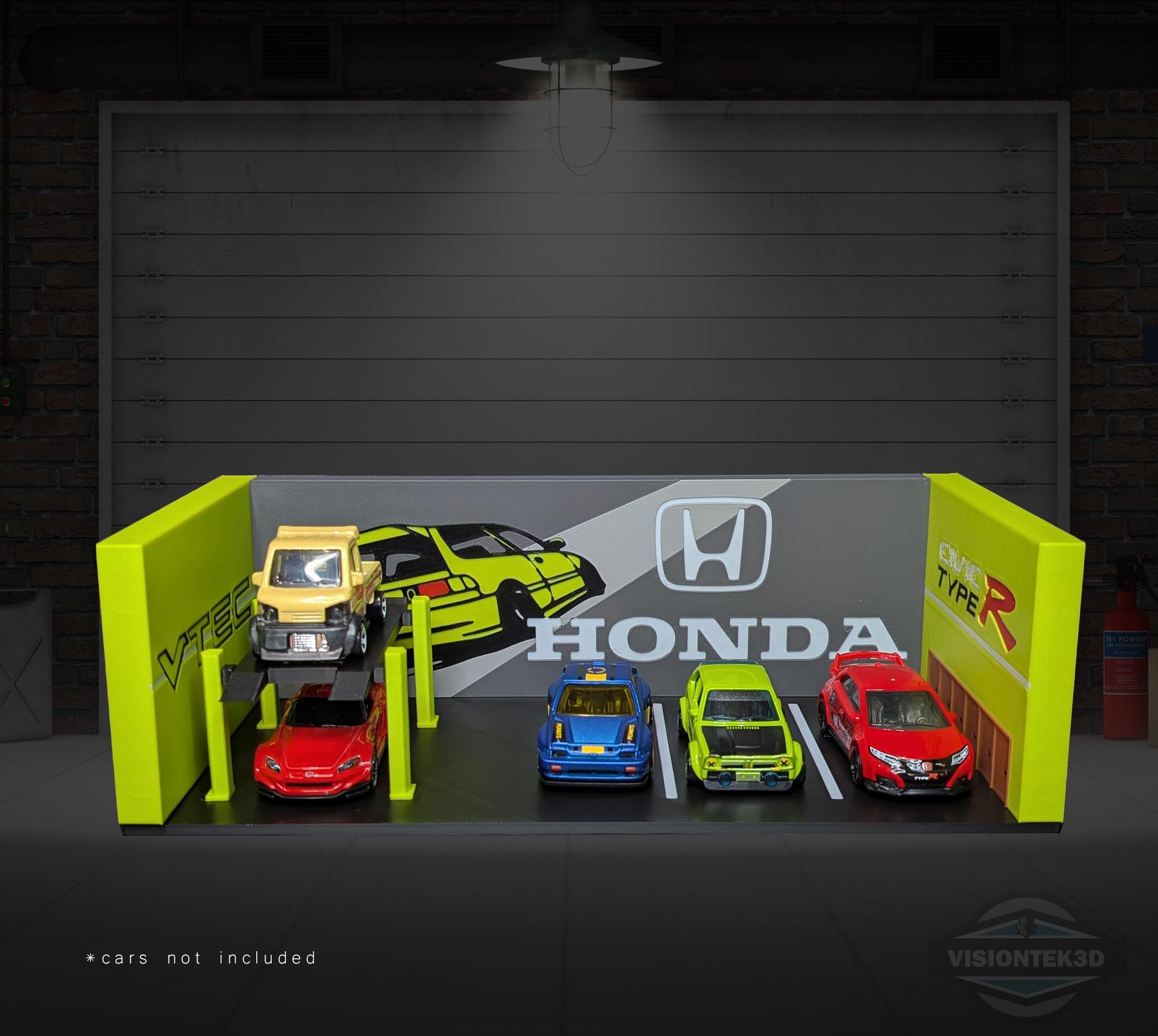 1:64 Scale Honda Civic Garage Diorama – 3D Printed JDM Tuner