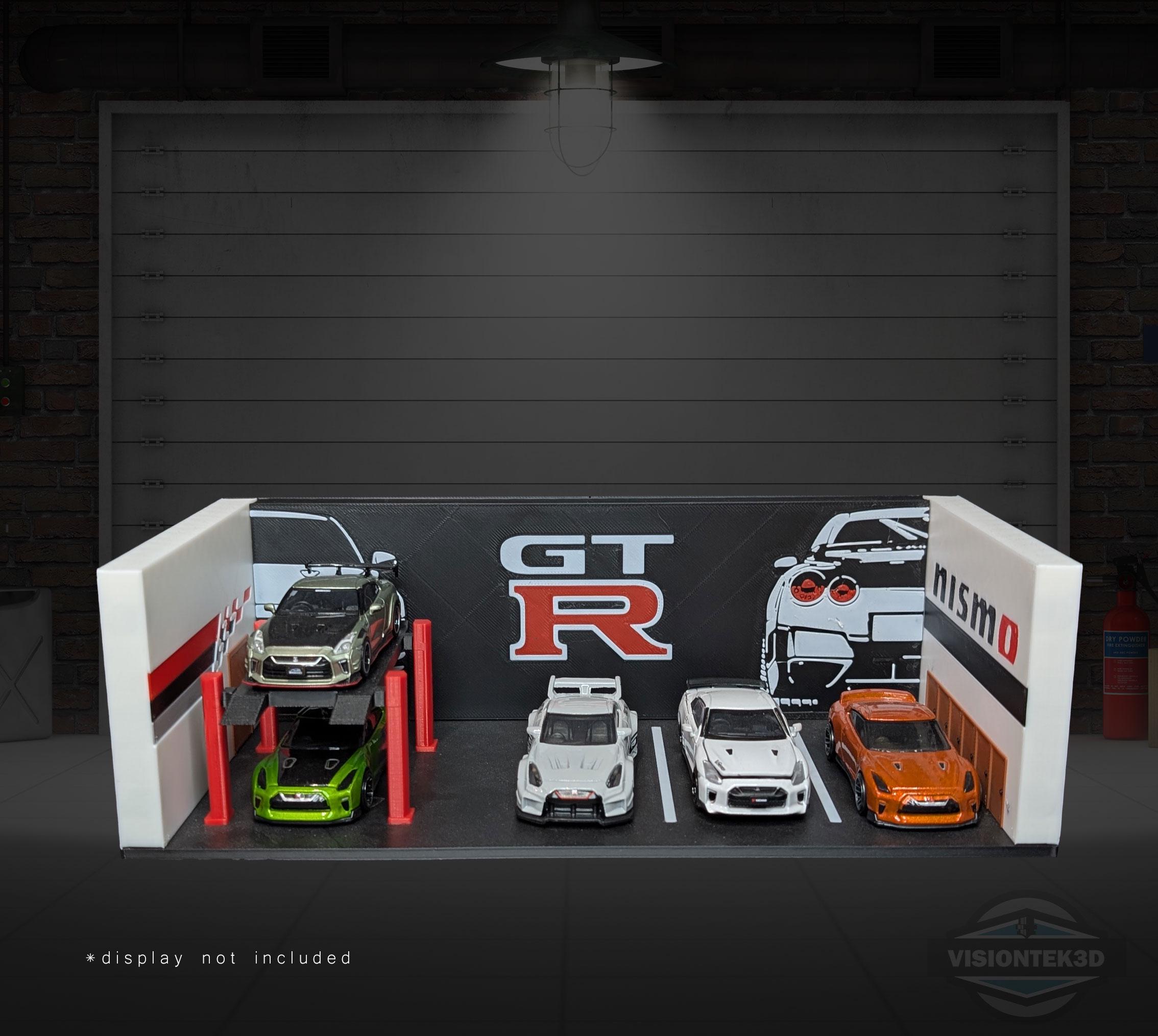 tk　ジオラマ&R35×1 3D Printed Nissan GTR R35 Garage Diorama – 1:64 Scale JDM Diecast