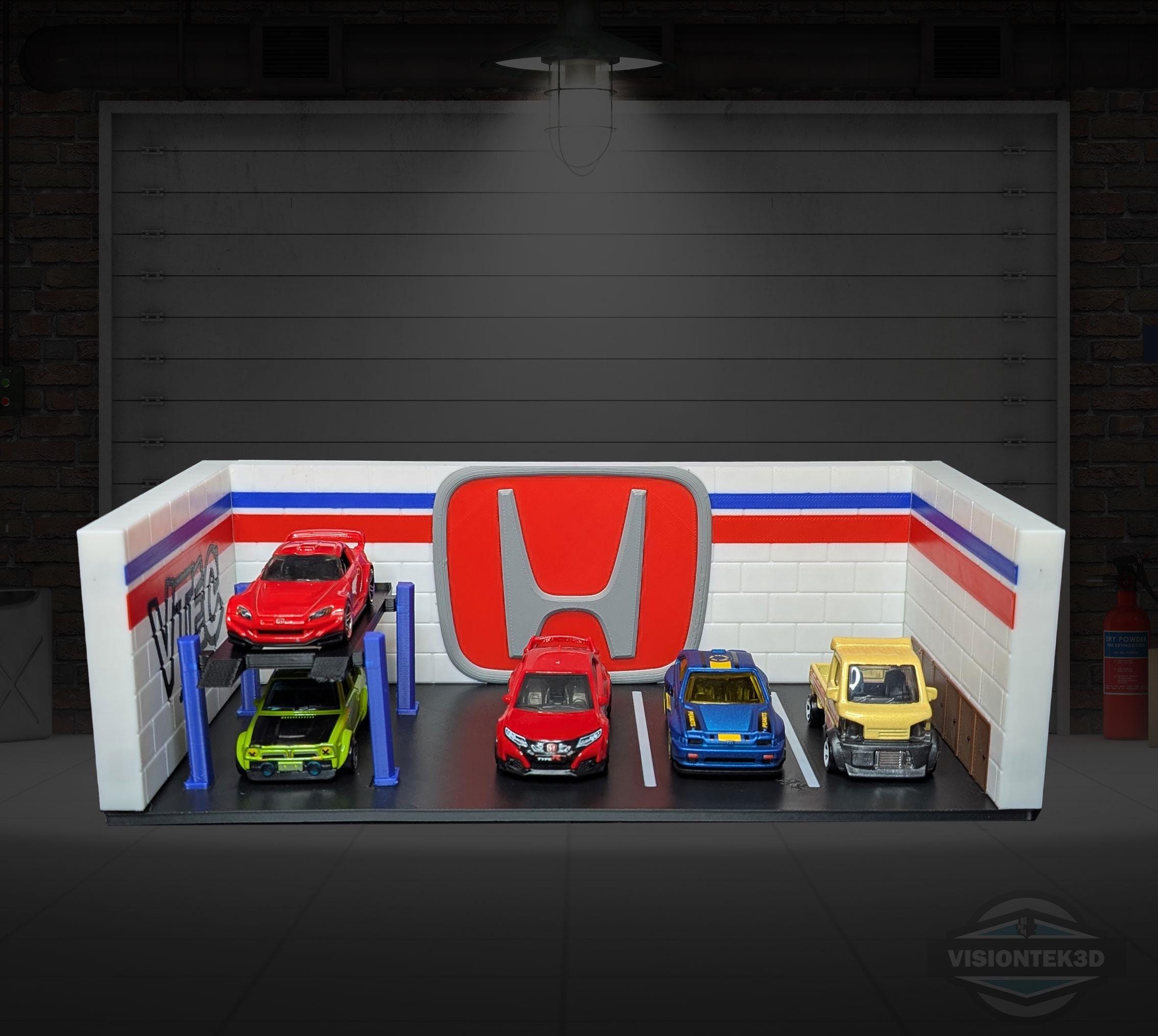 ☆ 1/64 Creative Garage / A P ③ 3D Printed Honda Garage Diorama – 1:64 Scale Diecast Display, JDM