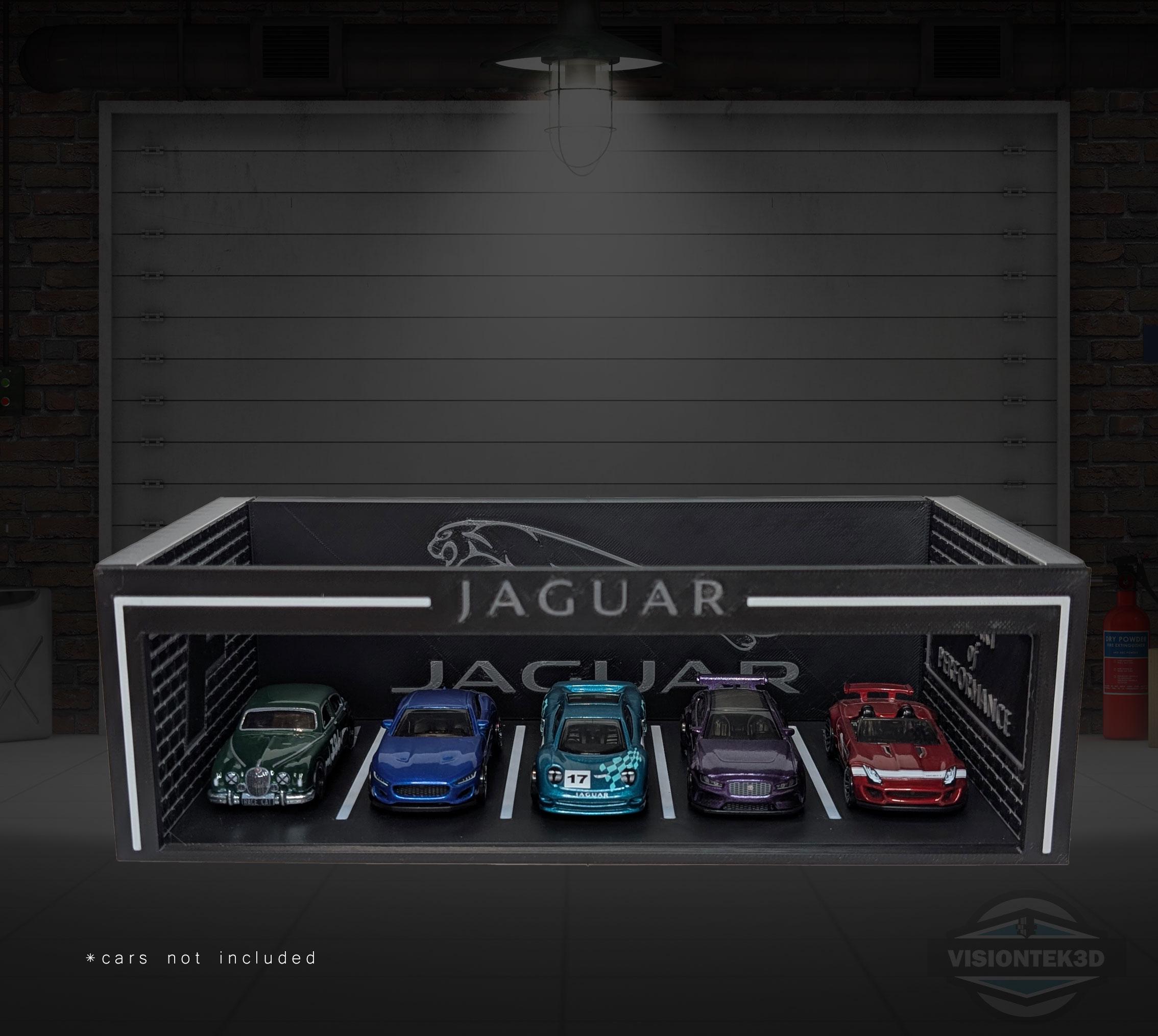 Jaguar Garage Diorama – 3D Printed 1:64 Scale Diecast Display