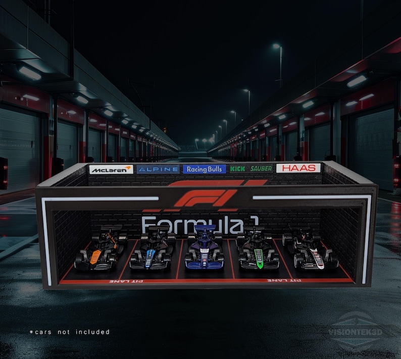 F1 Formula 1 Garage Diorama – 3D Printed 1:64 Scale Racing Pit Display ...