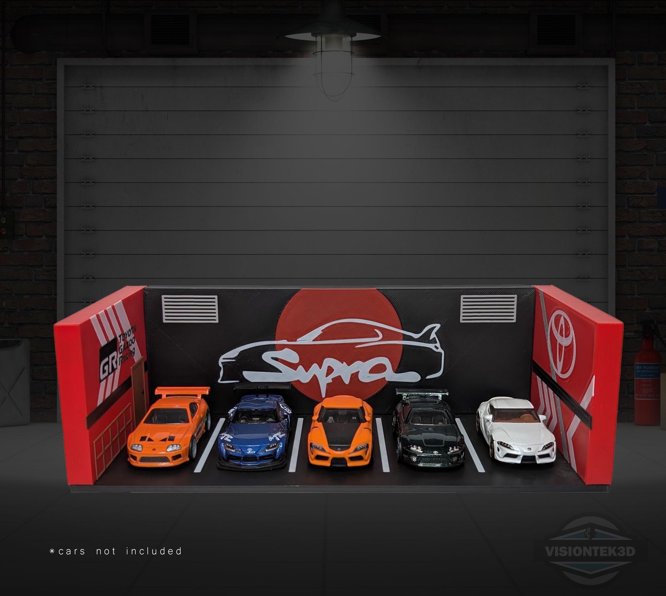 3D Printed Toyota Supra Garage Diorama – 1:64 Scale JDM Diecast