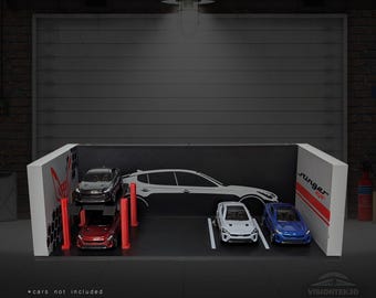 1:64 Scale Hangar Car Garage Parking Diorama for Hotwheels
