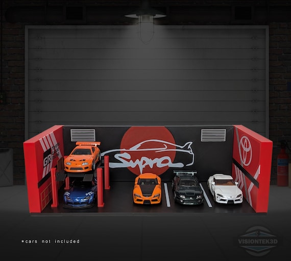 3D Printed Toyota Supra Garage Diorama – 1:64 Scale JDM Diecast