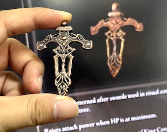 Collar con talismán de espada ritual de Elden Ring, colgante, regalo, regalo navideño, regalo para fans de los videojuegos, llavero